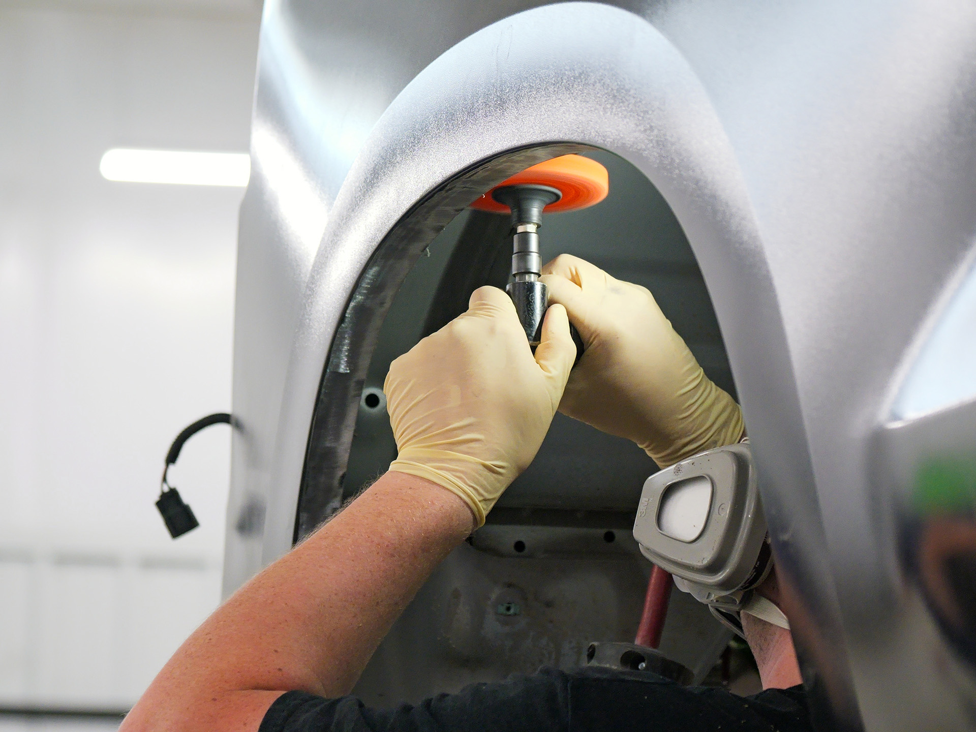 Vehicle repair in progress at Jim Winter Auto Body